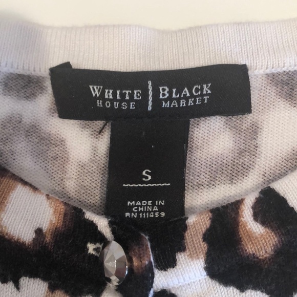 White House Black Market Animal Print Cardigan Small - Picture 5 of 7